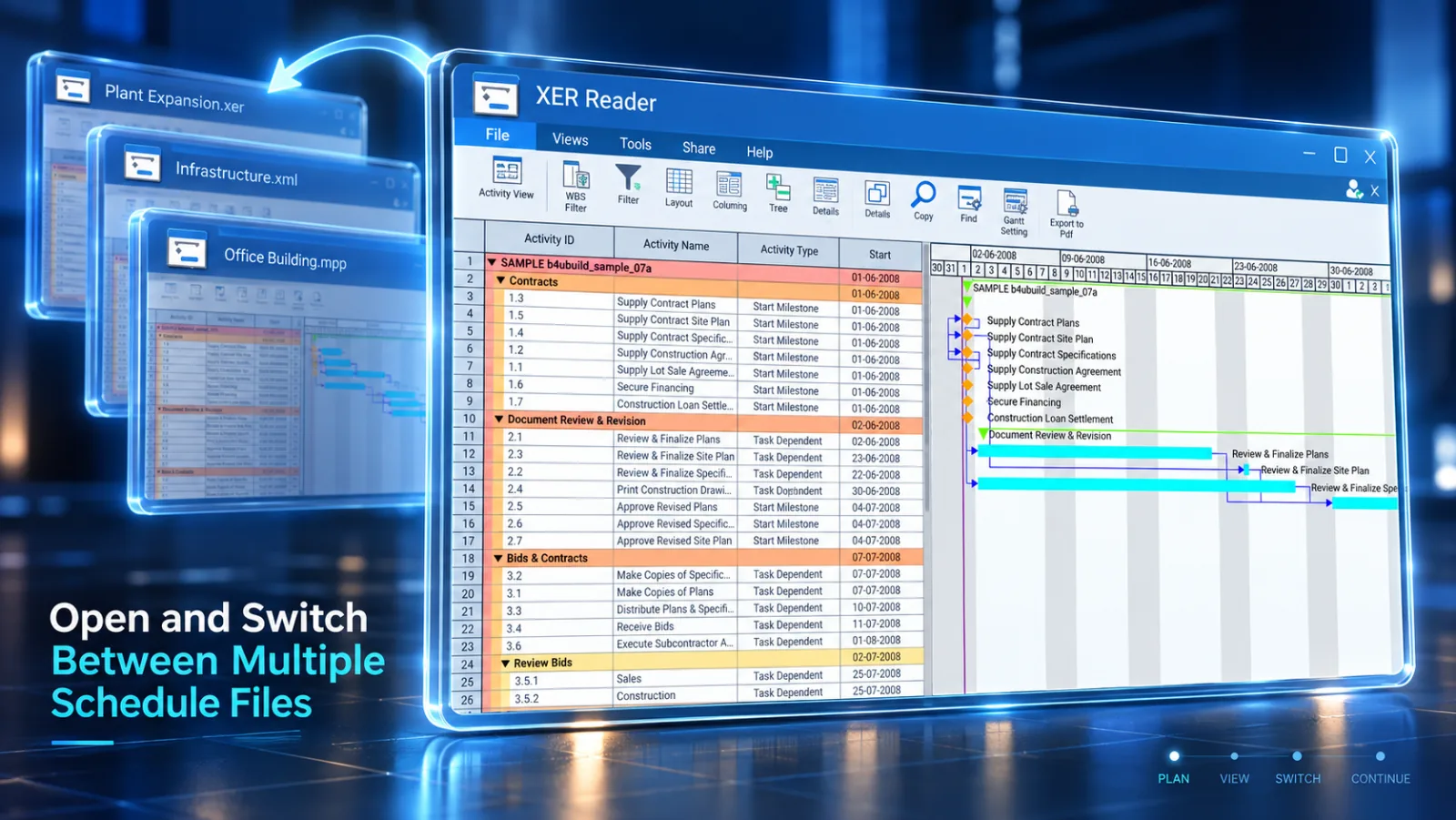 How to Open and Switch Between Multiple Schedule Files