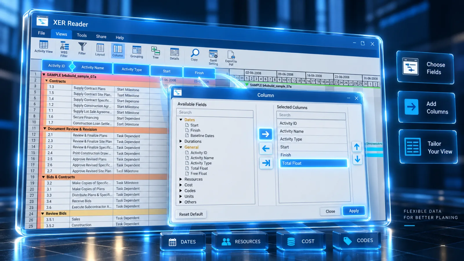 How to Customize Activity Columns and Data Fields