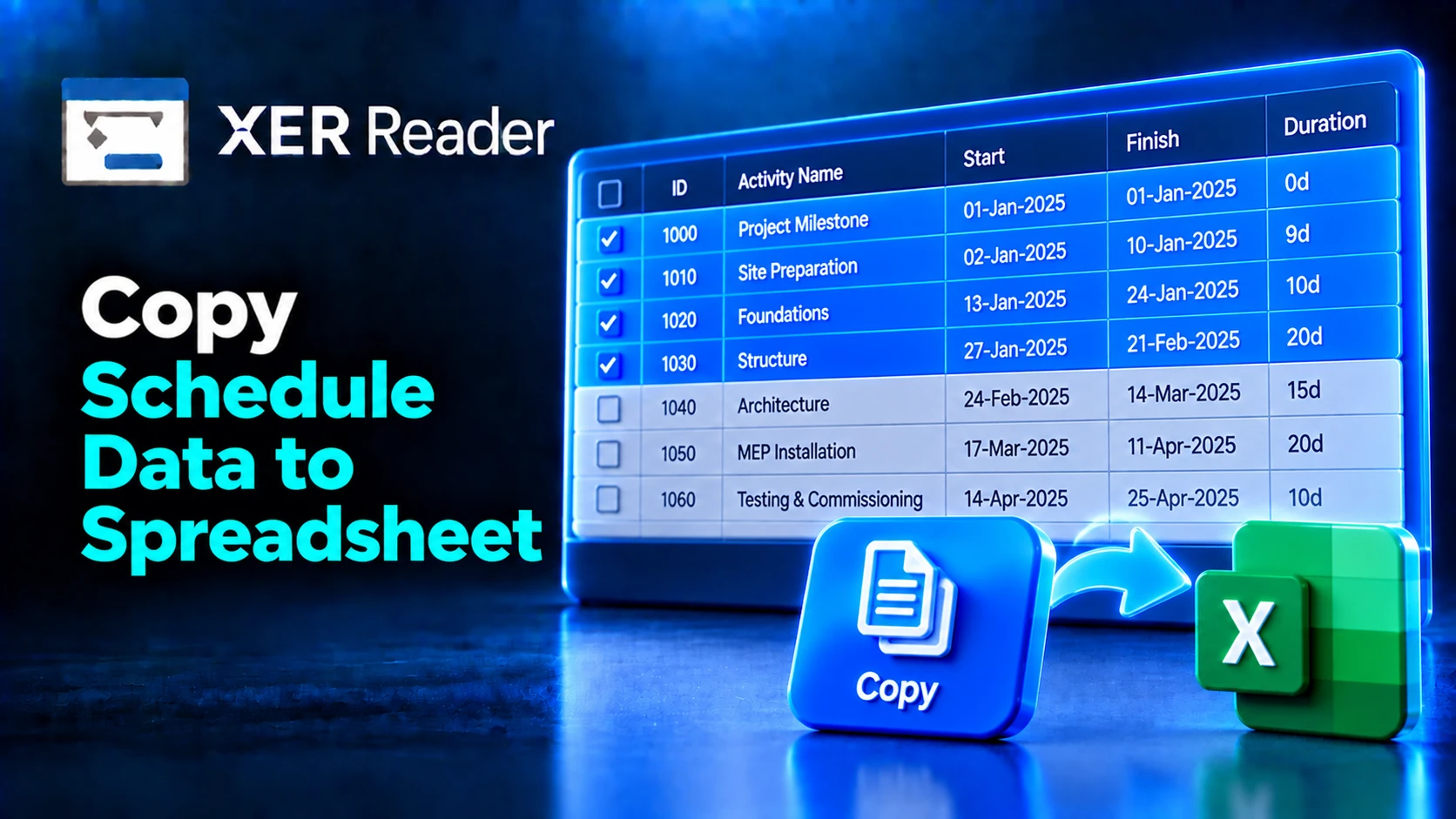 How to Copy Schedule Data to a Spreadsheet