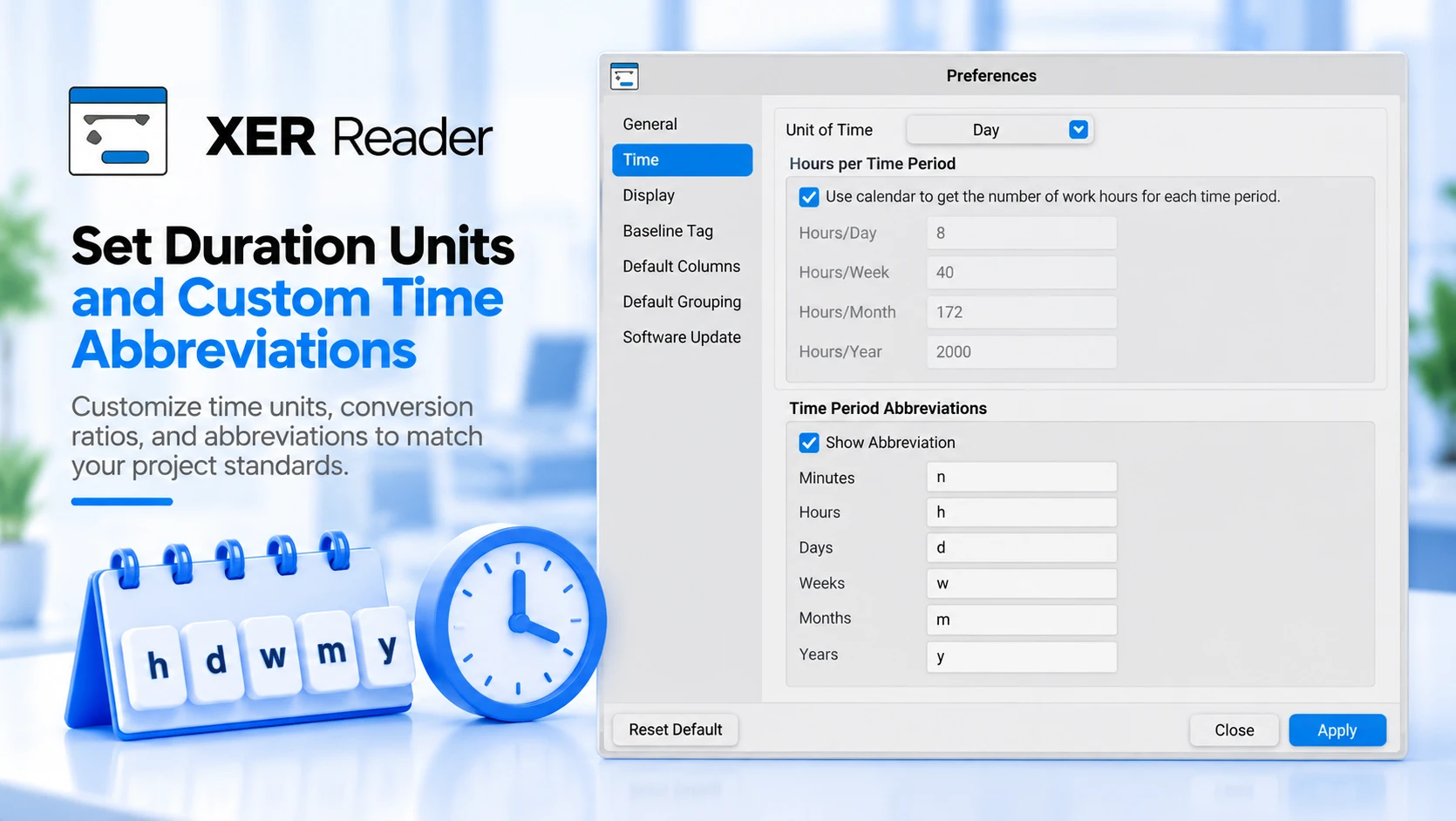 How to Set the Time Unit and Duration Abbreviations